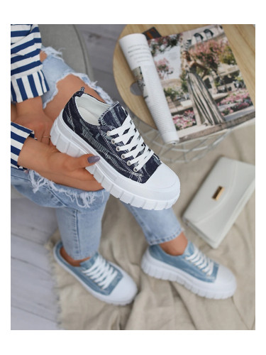 Resti Navy blue women's platform sneakers Deksif