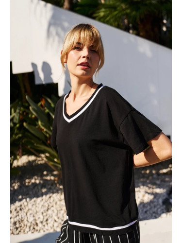 Marisse Women's T-Shirt L-Ts-4753 Black