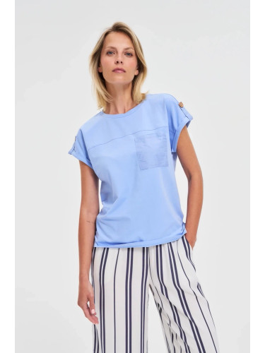 Marisse T-Shirt With A Pocket, Blue
