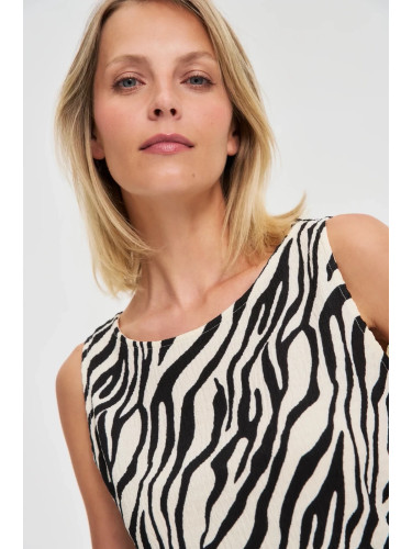 Marisse White Animal Print Top
