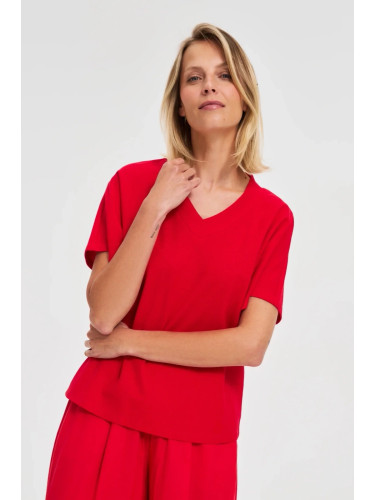 Marisse Red Cotton Blouse