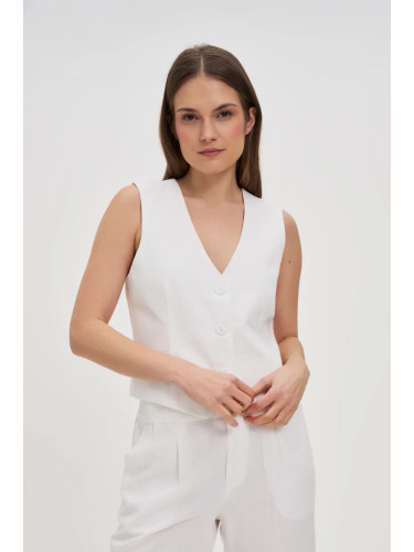 Marisse White Linen Vest