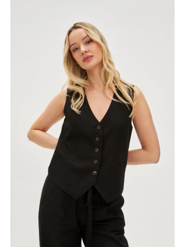 Marisse Black Linen Vest