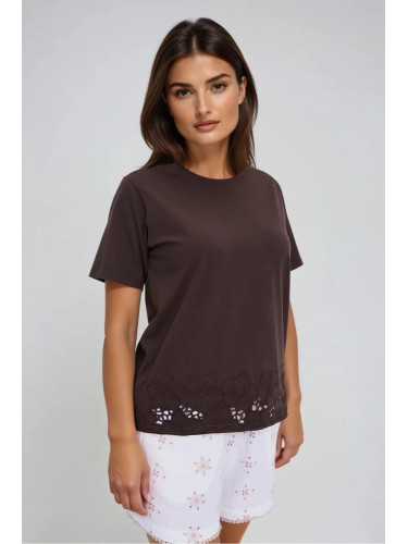 Marisse Brown Cotton Blouse