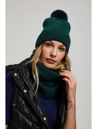 Marisse Emerald Scarf With Metallic Thread