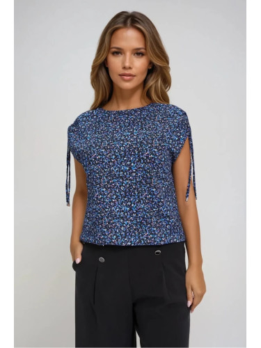 Marisse Patterned Blue Blouse