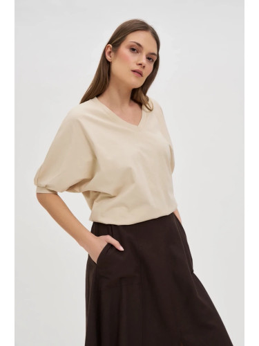 Marisse Beige Oversized Cotton Blouse