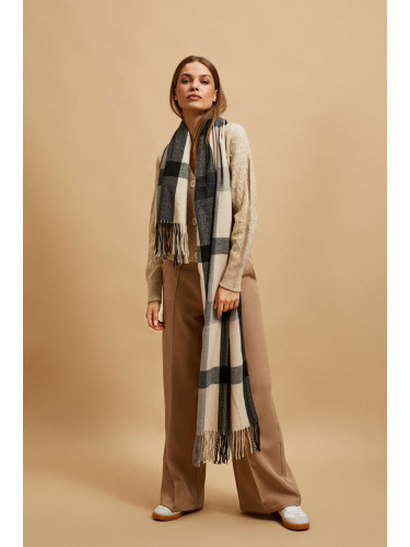 Marisse Blue Checkered Scarf