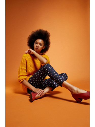 Printed trousers - dark blue