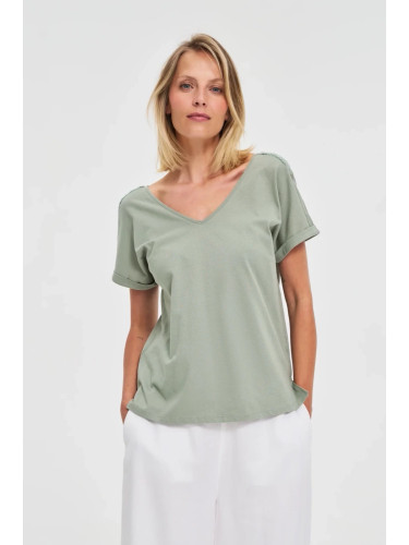 Marisse Olive Cotton Blouse