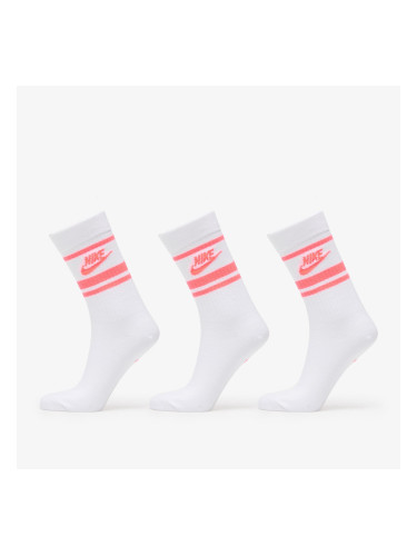 Nike Sportswear Dri-FIT Everyday Essential Crew Socks 3-Pack White/ Hot Punch/ Hot Punch S