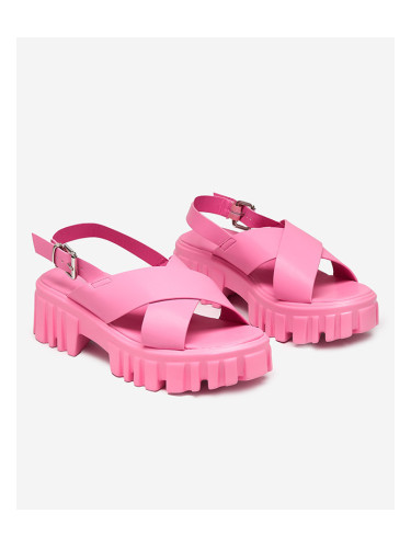 Resti Neon pink women's sandals on a massive Otida sole - Footwear