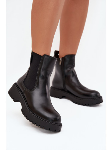 BIG STAR SHOES Кожени дамски ботуши с цип Big Star