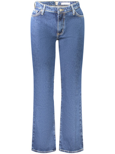 Дамски сини дънки с прав крачол