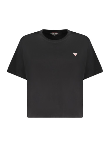 Черна тениска с къс крой