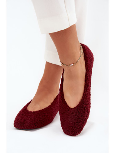 Boto Дамски Балерини С Кози Мех Бордо Зимира