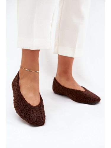 Boto Дамски Балерини С Козина Тип Яре Шоколадови Зимира