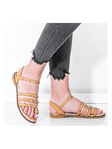 Resti Beige sandals with gold studs Sokoto - Footwear