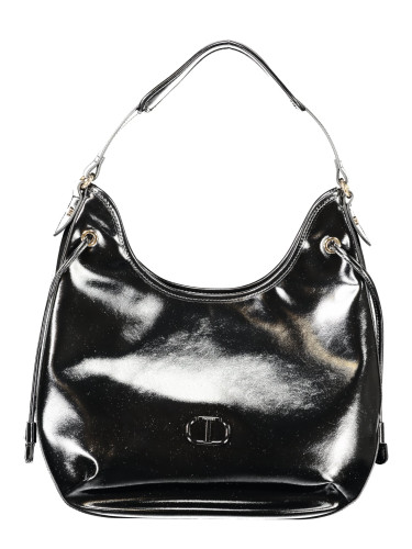 Черна лъскава чанта през рамо