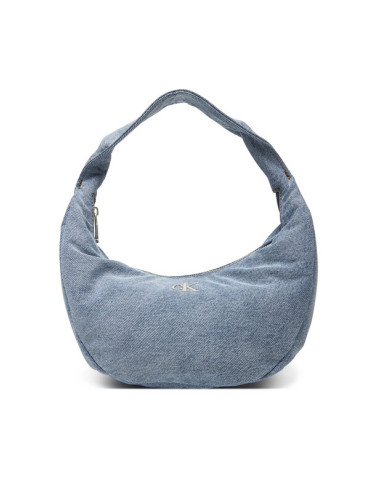 Calvin Klein Дамска чанта Denim Soft Crescent Sm LV04F3207G Син