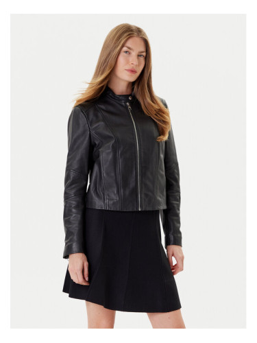 BOSS Кожено яке C_Saleste1 50545625 Черен Regular Fit