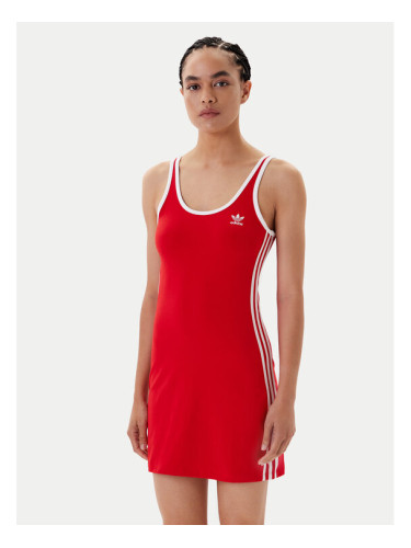 adidas Ежедневна рокля adicolor 3-Stripes JW2584 Червен Slim Fit