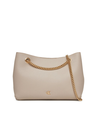 Calvin Klein Дамска чанта Minimal Monogram Shoulde LV04F3205G Бежов