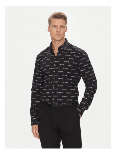 HUGO Риза Ermo 50545349 Черен Slim Fit