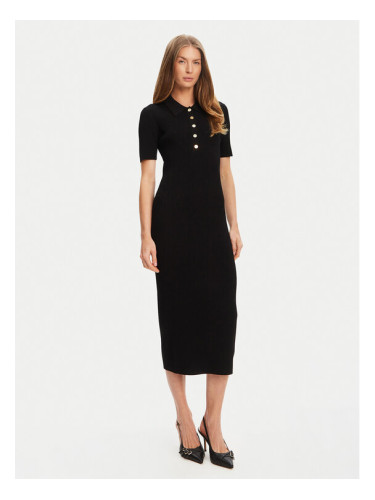 MICHAEL Michael Kors Плетена рокля MT5832333D Черен Slim Fit