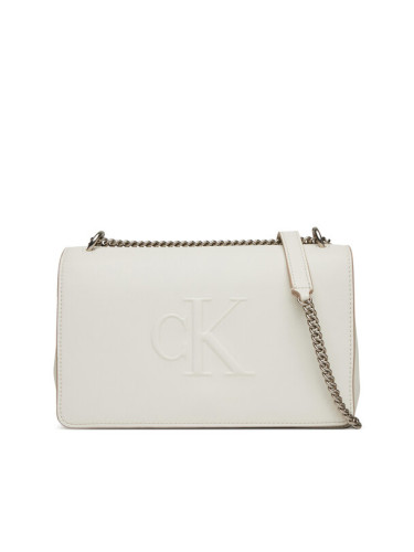 Calvin Klein Jeans Дамска чанта Sculpted Ew Flap Conv Chain LV04K3035G Бял