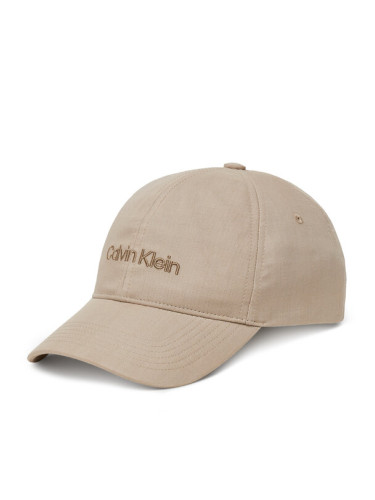 Calvin Klein Шапка с козирка Emb Logo LV04D5024G Бежов