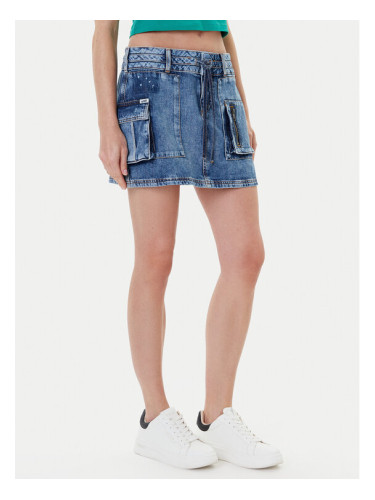 Guess Дънкова пола W5YD0L D5R01 Син Regular Fit