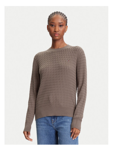 Tommy Hilfiger Пуловер Fine WW0WW44993 Кафяв Regular Fit