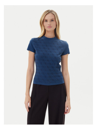 Guess Тишърт W4BI26 J1314 Тъмносин Slim Fit