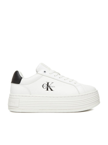 Calvin Klein Jeans Сникърси Bold Flatf Low Lace Lth YW0YW01878 Бял
