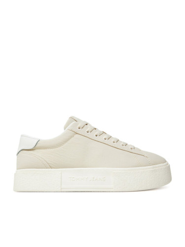 Tommy Jeans Сникърси Tjw Flatform Sneaker EN0EN02819 Бежов