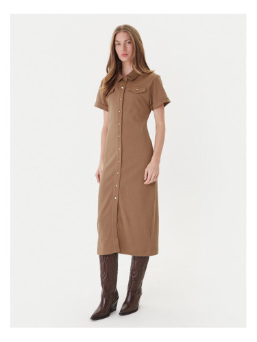 Tommy Hilfiger Рокля тип риза Gold Button WW0WW44617 Кафяв Regular Fit