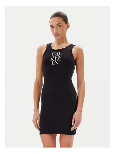 Calvin Klein Jeans Ежедневна рокля LV044C203G Черен Slim Fit