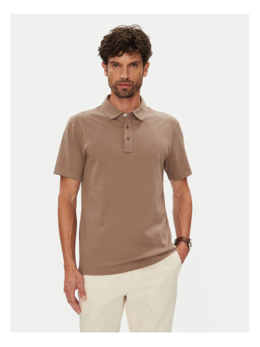 Michael Kors Тениска с яка и копчета CS15073C93 Кафяв Regular Fit