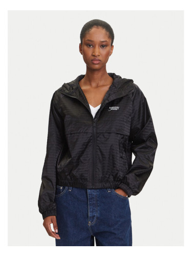 Tommy Jeans Ветровка Jacquard DW0DW20952 Черен Relaxed Fit