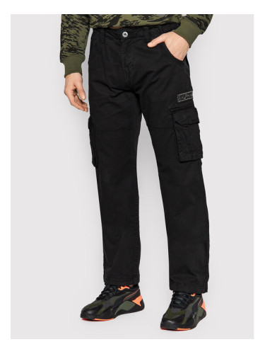 Alpha Industries Текстилни панталони Jet 101212 Черен Straight Fit