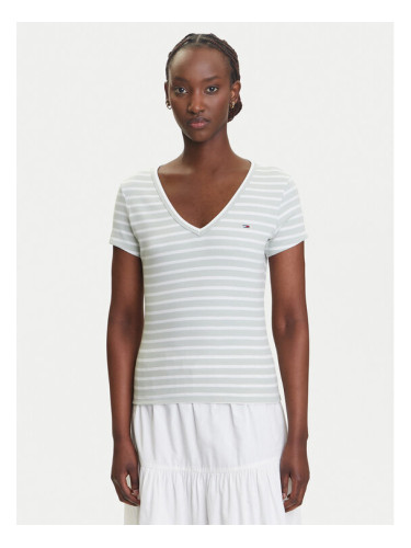 Tommy Jeans Тишърт Essential DW0DW17385 Зелен Slim Fit