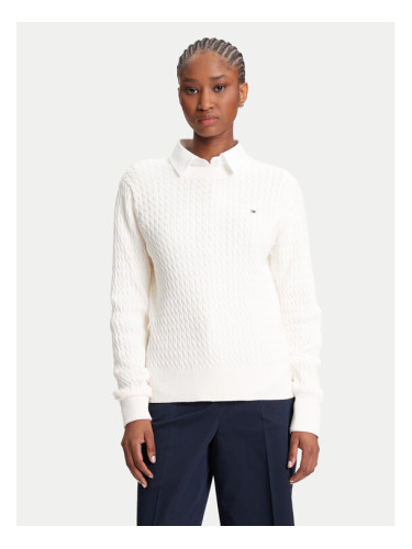 Tommy Hilfiger Пуловер Fine WW0WW44993 Екрю Regular Fit
