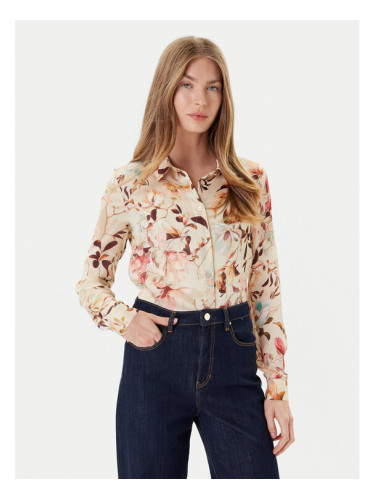 Guess Риза W5YH0X WDW82 Бежов Regular Fit