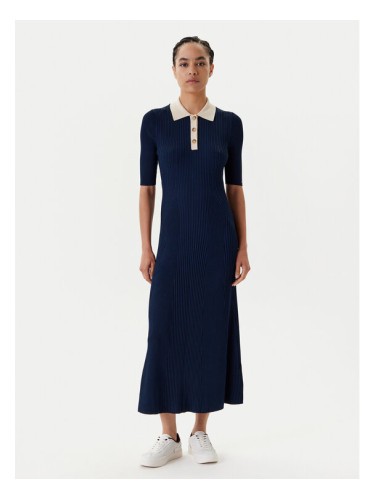 Tommy Hilfiger Плетена рокля WW0WW47216 Тъмносин Slim Fit