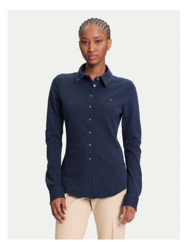 Tommy Hilfiger Риза 1985 WW0WW43528 Тъмносин Slim Fit