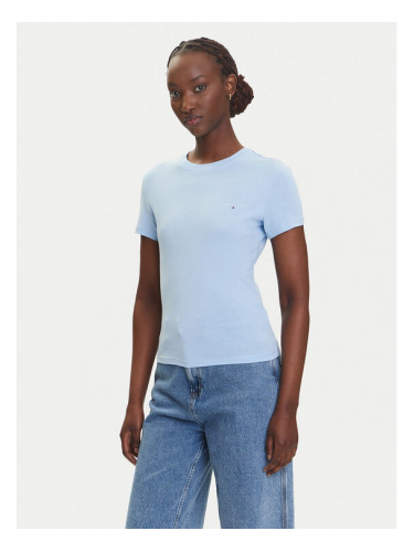 Tommy Jeans Тишърт Linear DW0DW21164 Светлосиньо Slim Fit