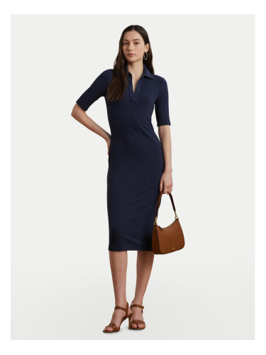 LAUREN RALPH LAUREN Плетена рокля 200973609001 Тъмносин Slim Fit