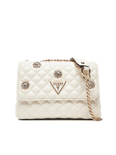 Guess Дамска чанта Everlee Mini HWEG8 679780 Бял