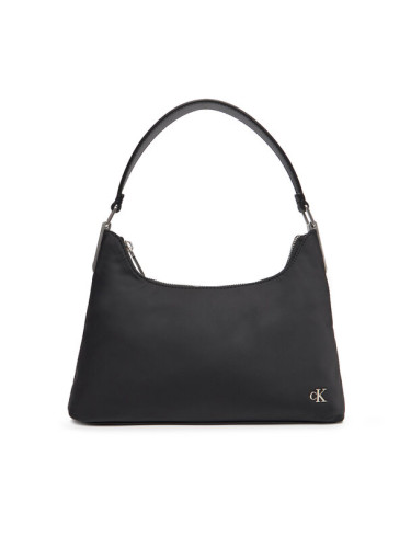 Calvin Klein Jeans Дамска чанта Satin Nylon Small Shoulder Bag LV04K3219G Черен